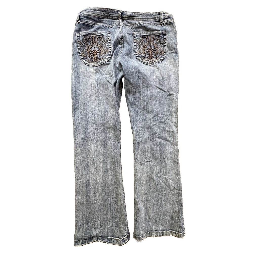 Apollo Jeans Y2K Low Rise Bootcut Jeans Embroidered Light Wash Women's 11/12